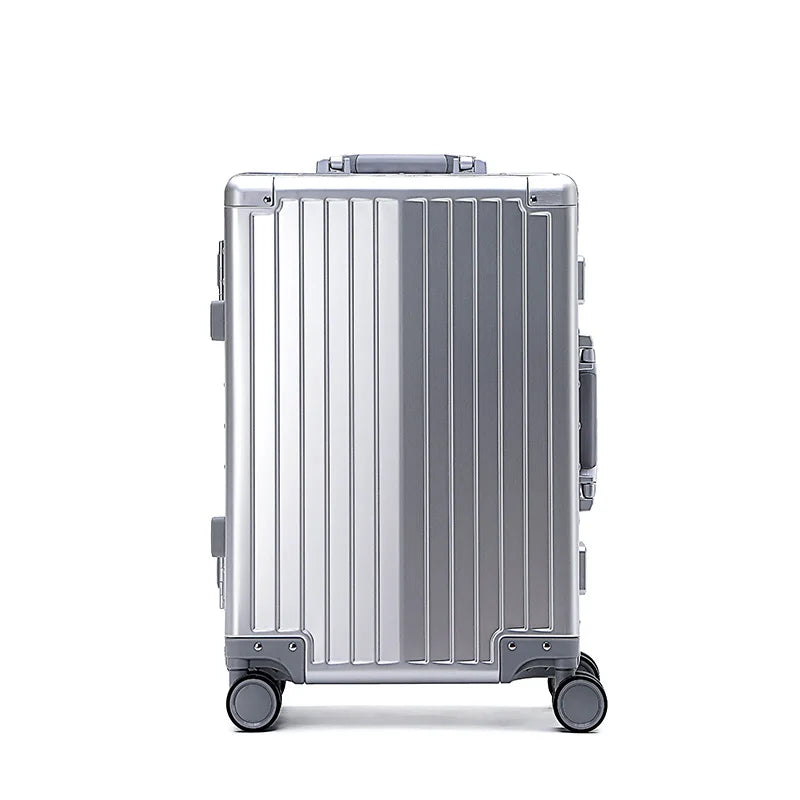 20 Inch Aluminum Rolling Trolley Case Cabin Suitcase Spinner Wheels USB Charging Travel Luggage With TSA Lock For Men Women 2025