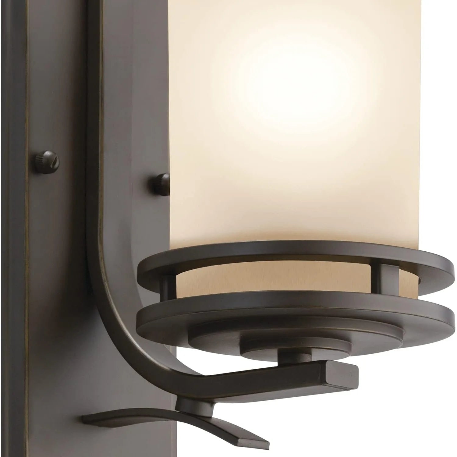 12" 1 Light Wall Sconce  Light Umber Etched Glass Olde Bronze®, 5.25"