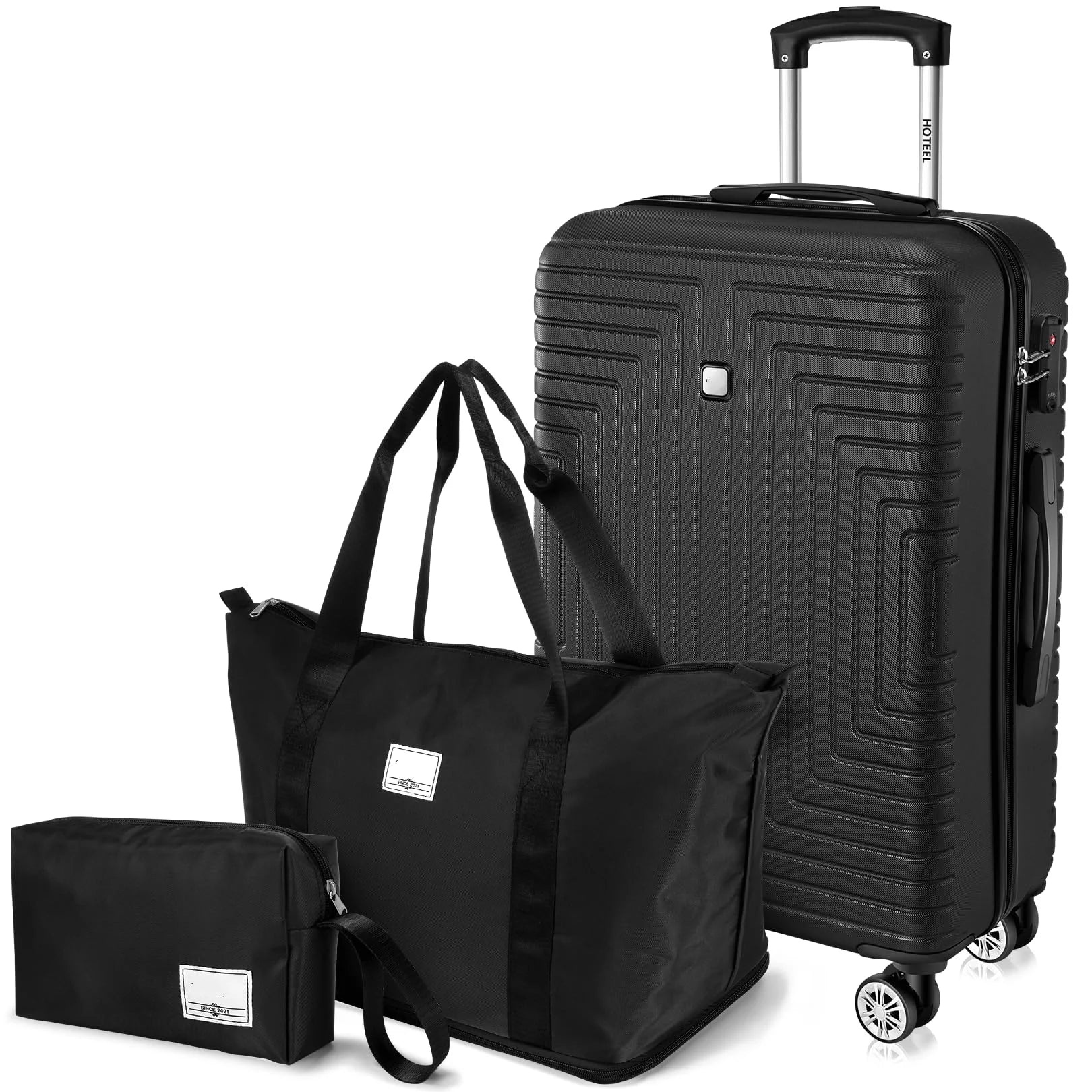 3pcs Luggage Set Hard Shell Suitcases Travel Packing Box With Wheel TSA Aproved Lock And Carry On Bag Wash Bag Travel Suit Case