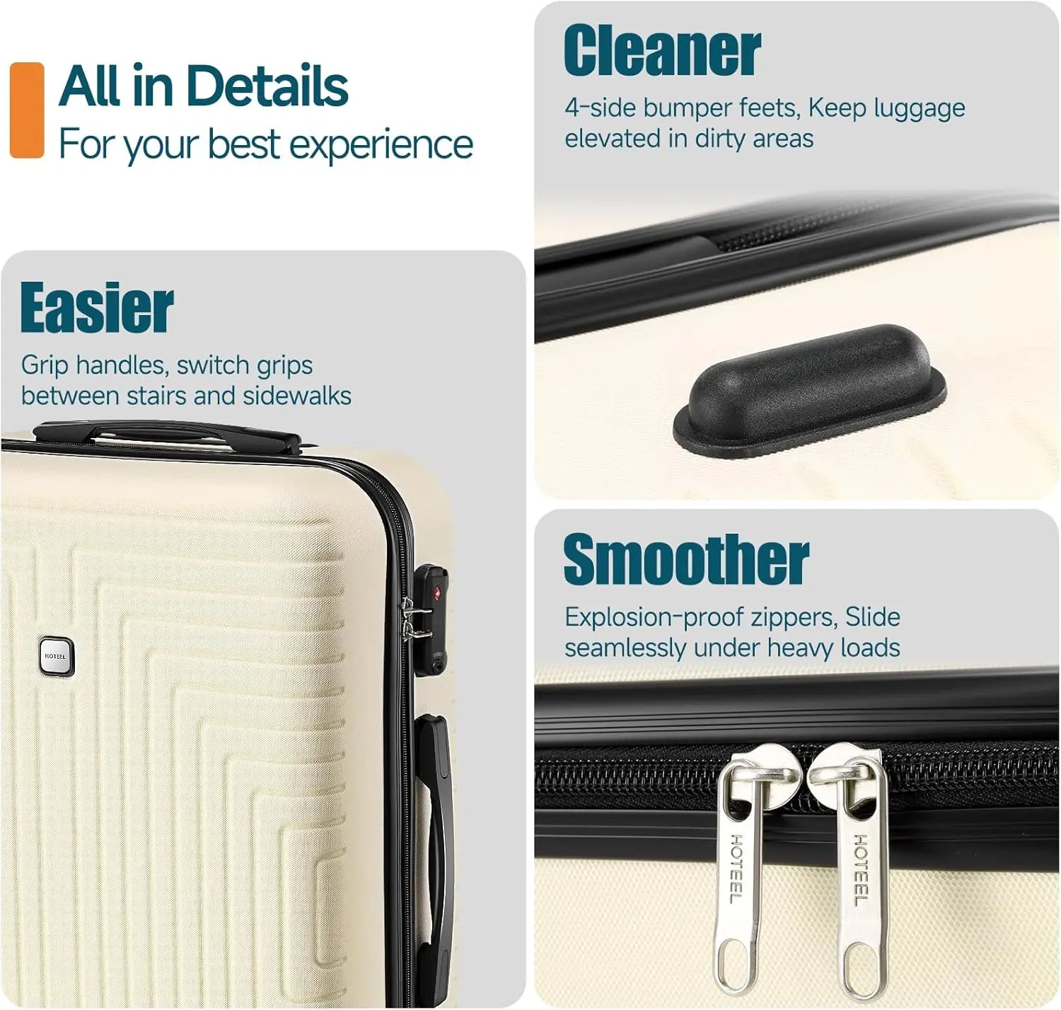 3pcs Luggage Set Hard Shell Suitcases Travel Packing Box With Wheel TSA Aproved Lock And Carry On Bag Wash Bag Travel Suit Case