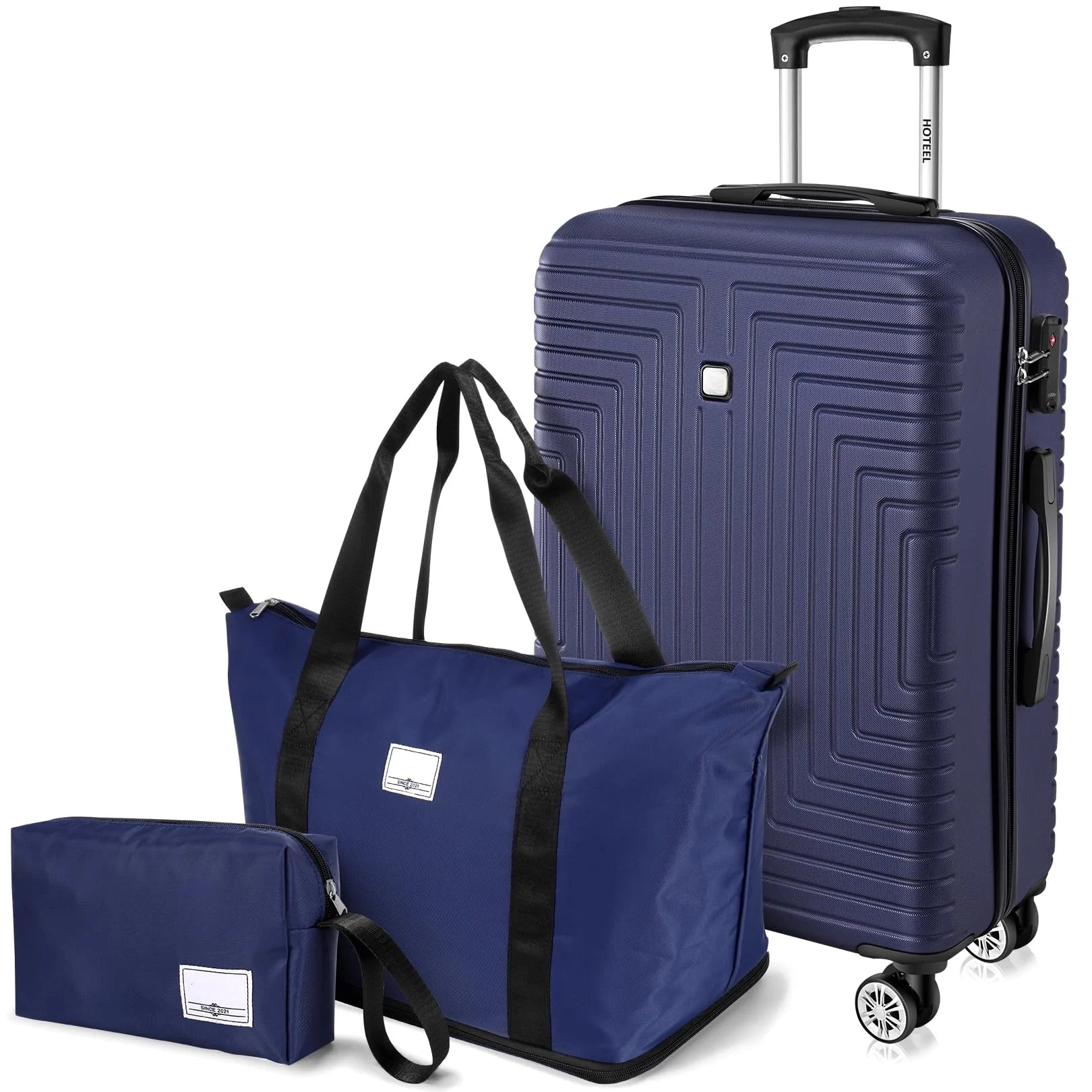3pcs Luggage Set Hard Shell Suitcases Travel Packing Box With Wheel TSA Aproved Lock And Carry On Bag Wash Bag Travel Suit Case