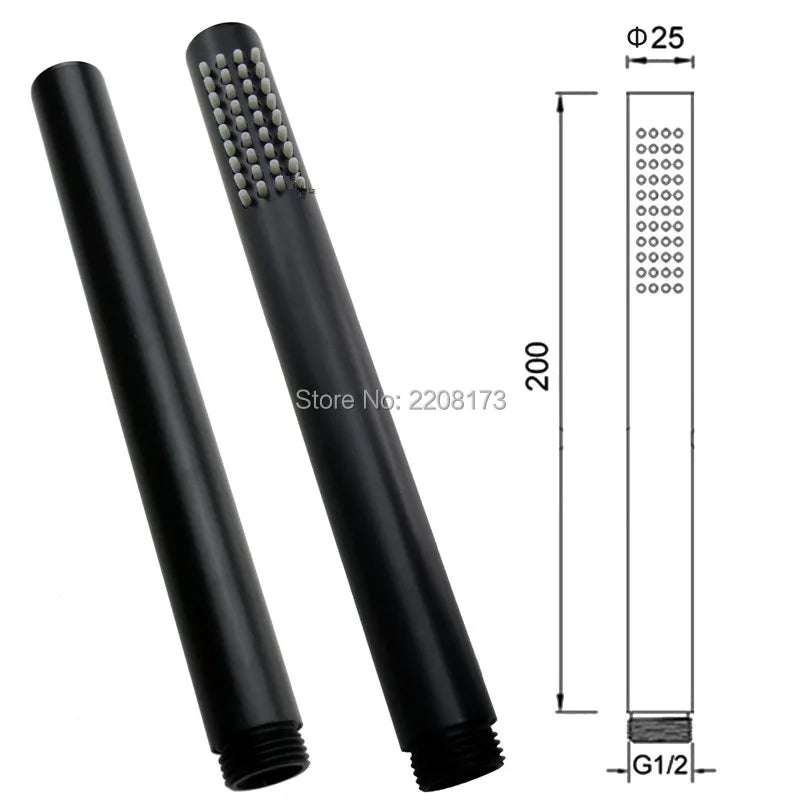 Bathroom Built-in Shower System Brass Matte Black Finish Wall Mount 3-Function Concealed 8 Inch Rain Shower Smesiteli