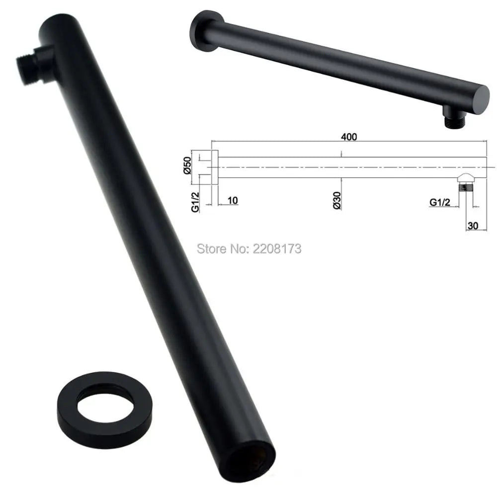 Bathroom Built-in Shower System Brass Matte Black Finish Wall Mount 3-Function Concealed 8 Inch Rain Shower Smesiteli