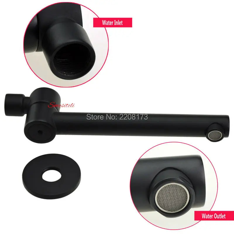 Bathroom Built-in Shower System Brass Matte Black Finish Wall Mount 3-Function Concealed 8 Inch Rain Shower Smesiteli