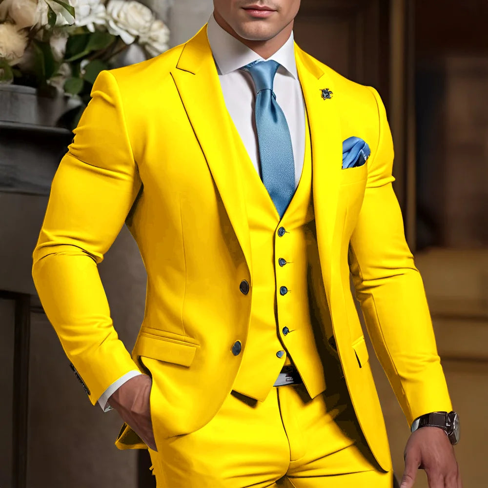 Formal Men's Suit 3 Piece Suit Wedding Tuxedo Groom Custom Outfit Party Elegant Suit for Best Man XS-5XL