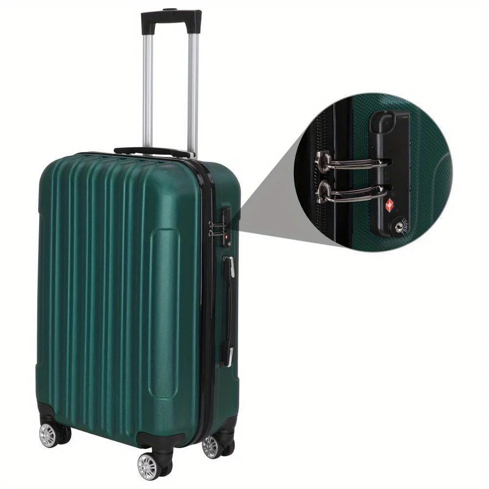 20 "24" 28 "Luggage Travel set ABS trolley Hard shell suitcase with TSA green lock