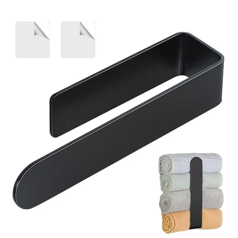 Adhesive Bathroom Towel Accessories Towel Rack Acrylic Holder Wall Coat Hooks Towel Rail Hanger Set Kitchen Storage Rack