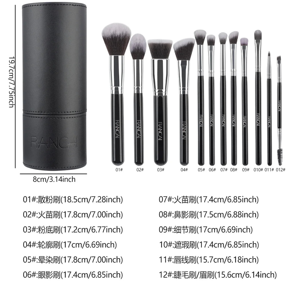 Professional Gift Box 12 Pieces Makeup Brushes Kit Face Eye Beauty Brushes For Foundation Conceal Eyeshadow Contour Brush