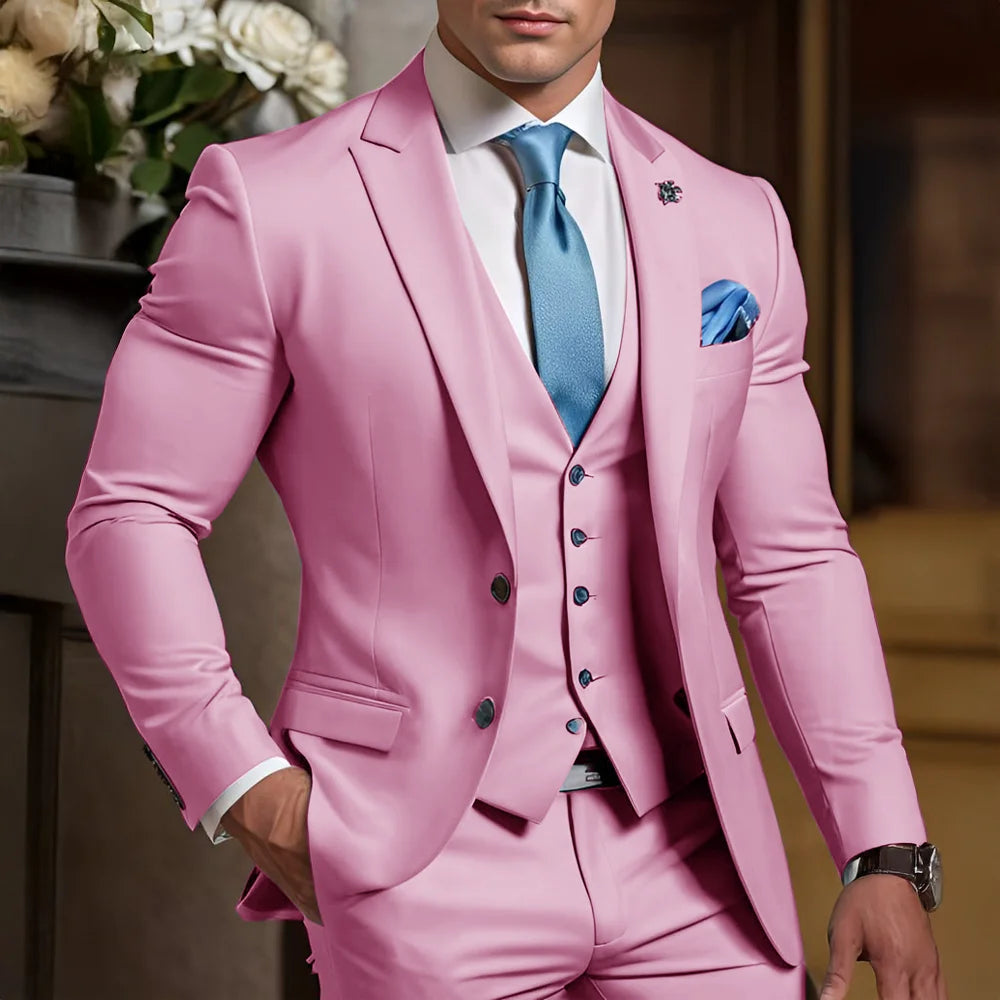 Formal Men's Suit 3 Piece Suit Wedding Tuxedo Groom Custom Outfit Party Elegant Suit for Best Man XS-5XL