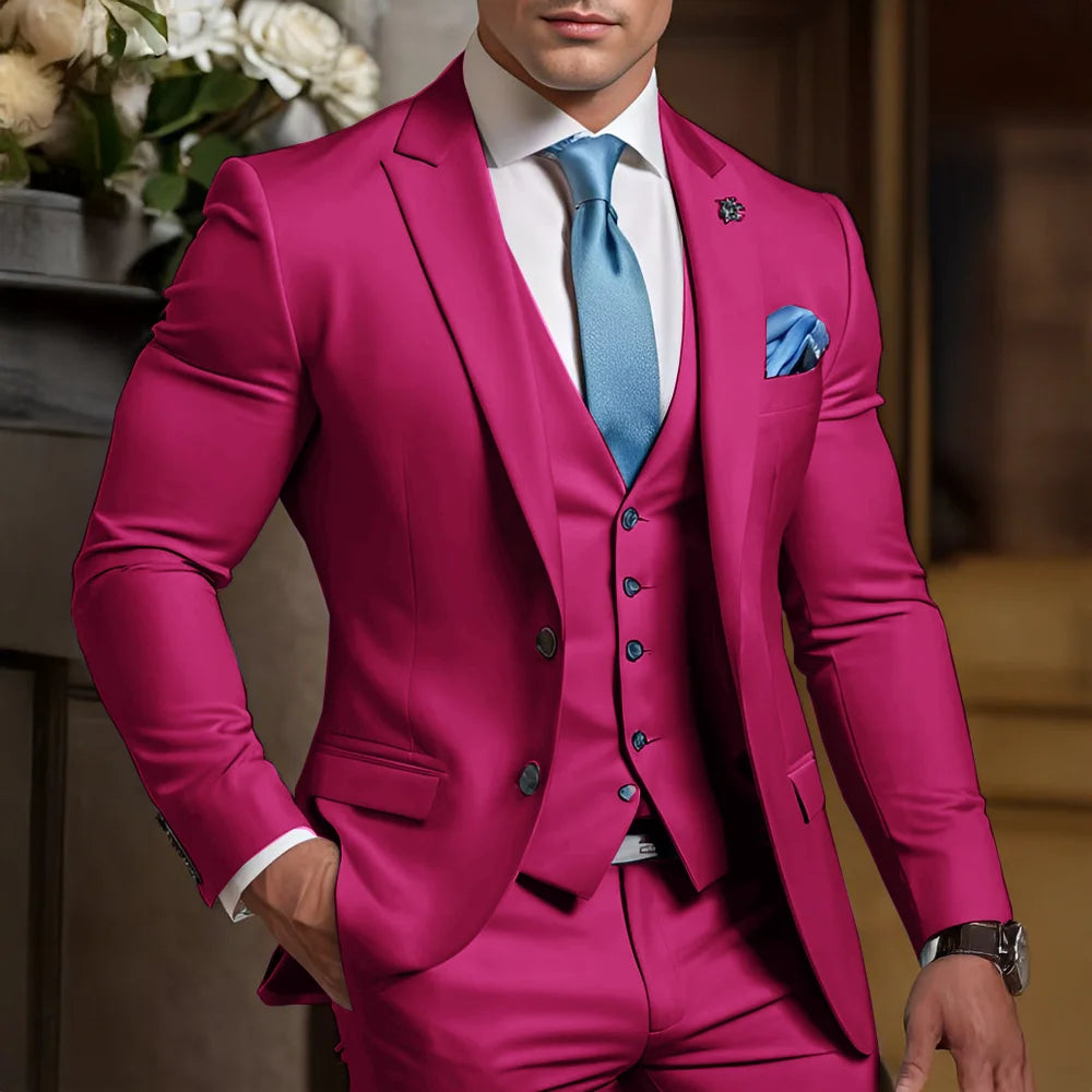 Formal Men's Suit 3 Piece Suit Wedding Tuxedo Groom Custom Outfit Party Elegant Suit for Best Man XS-5XL