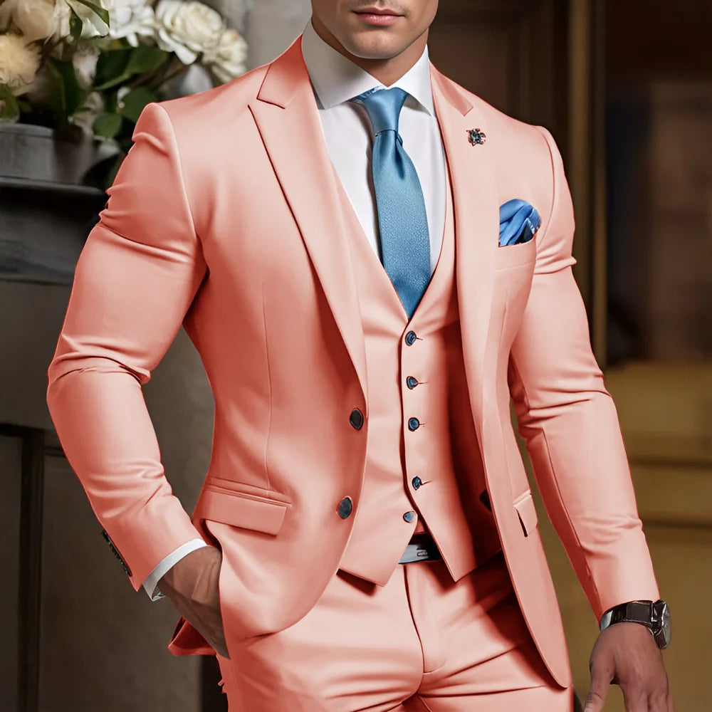 Formal Men's Suit 3 Piece Suit Wedding Tuxedo Groom Custom Outfit Party Elegant Suit for Best Man XS-5XL