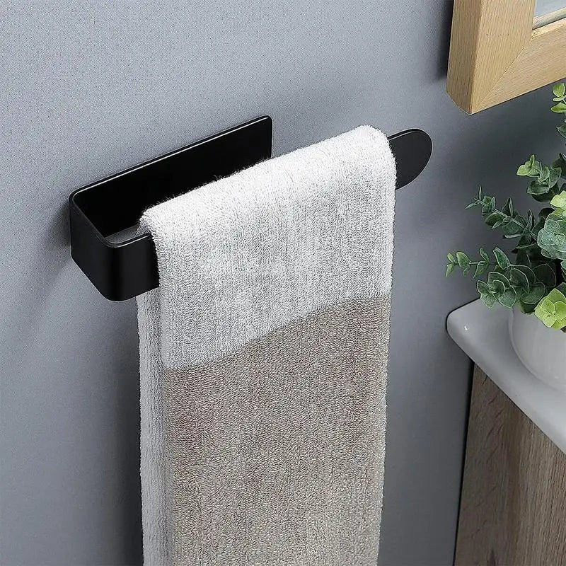 Adhesive Bathroom Towel Accessories Towel Rack Acrylic Holder Wall Coat Hooks Towel Rail Hanger Set Kitchen Storage Rack