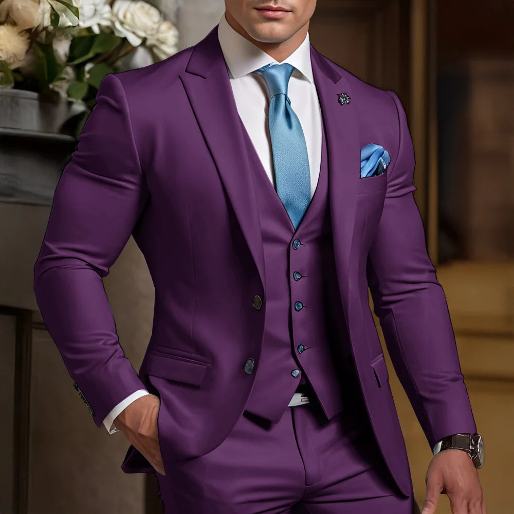Formal Men's Suit 3 Piece Suit Wedding Tuxedo Groom Custom Outfit Party Elegant Suit for Best Man XS-5XL