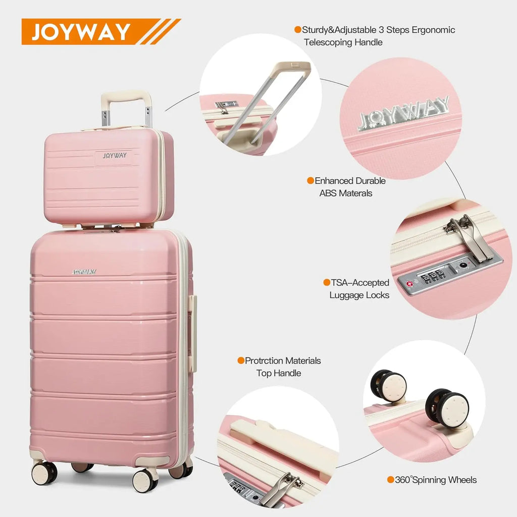 Joyway Travel Luggage Sets, Stylish Carry On Checked Suitcase Set,Sturdy Durable Scratch-resistant,TSA Lock,Spinner Wheels