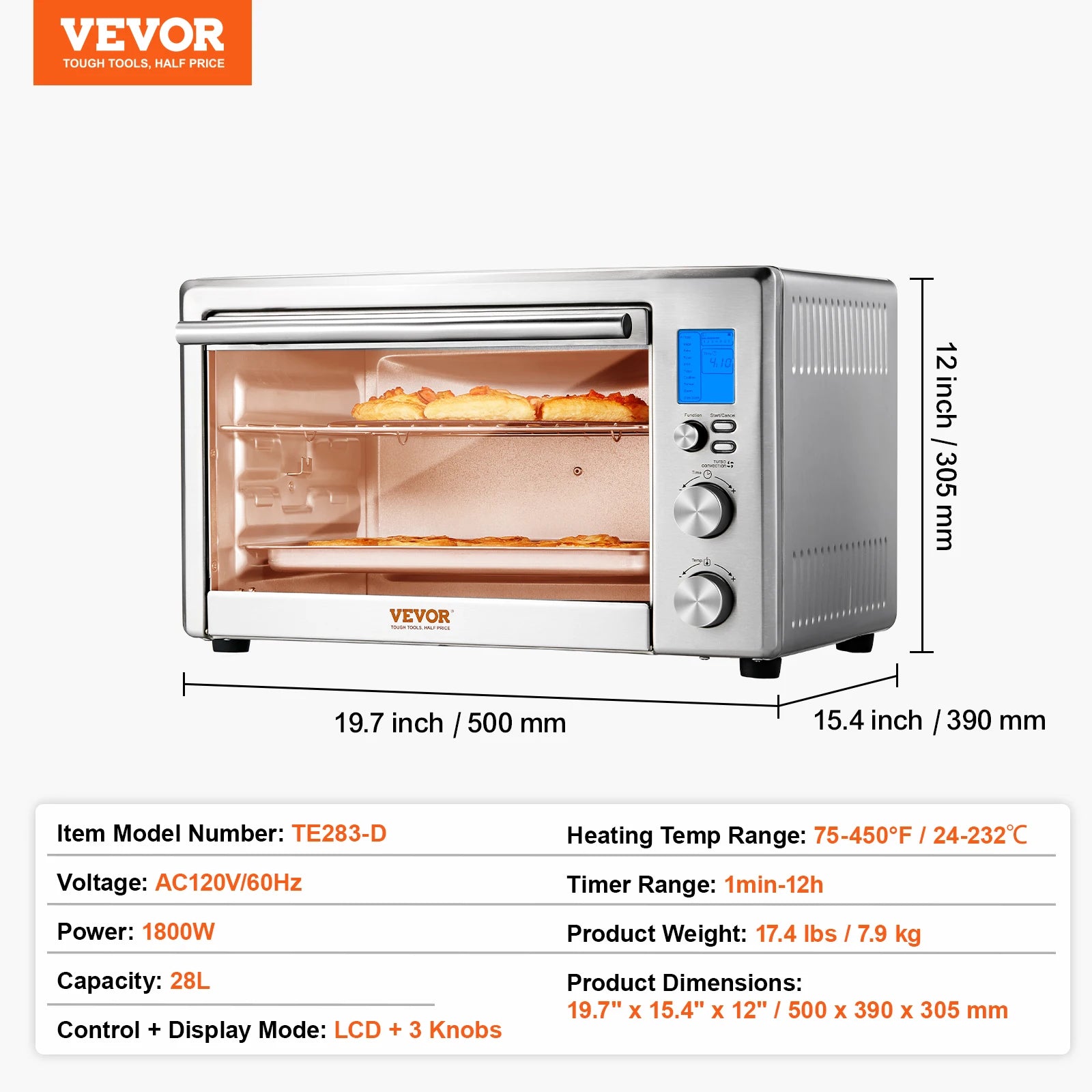 SucceBuy 13-IN-1 Air Fryer Toaster Oven 29.6Qt Convection Oven 2-Tier Toaster Ovens Countertop Combo Home and Commercial Use