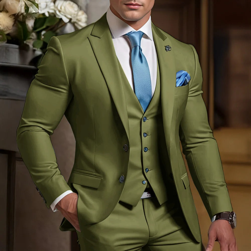 Formal Men's Suit 3 Piece Suit Wedding Tuxedo Groom Custom Outfit Party Elegant Suit for Best Man XS-5XL
