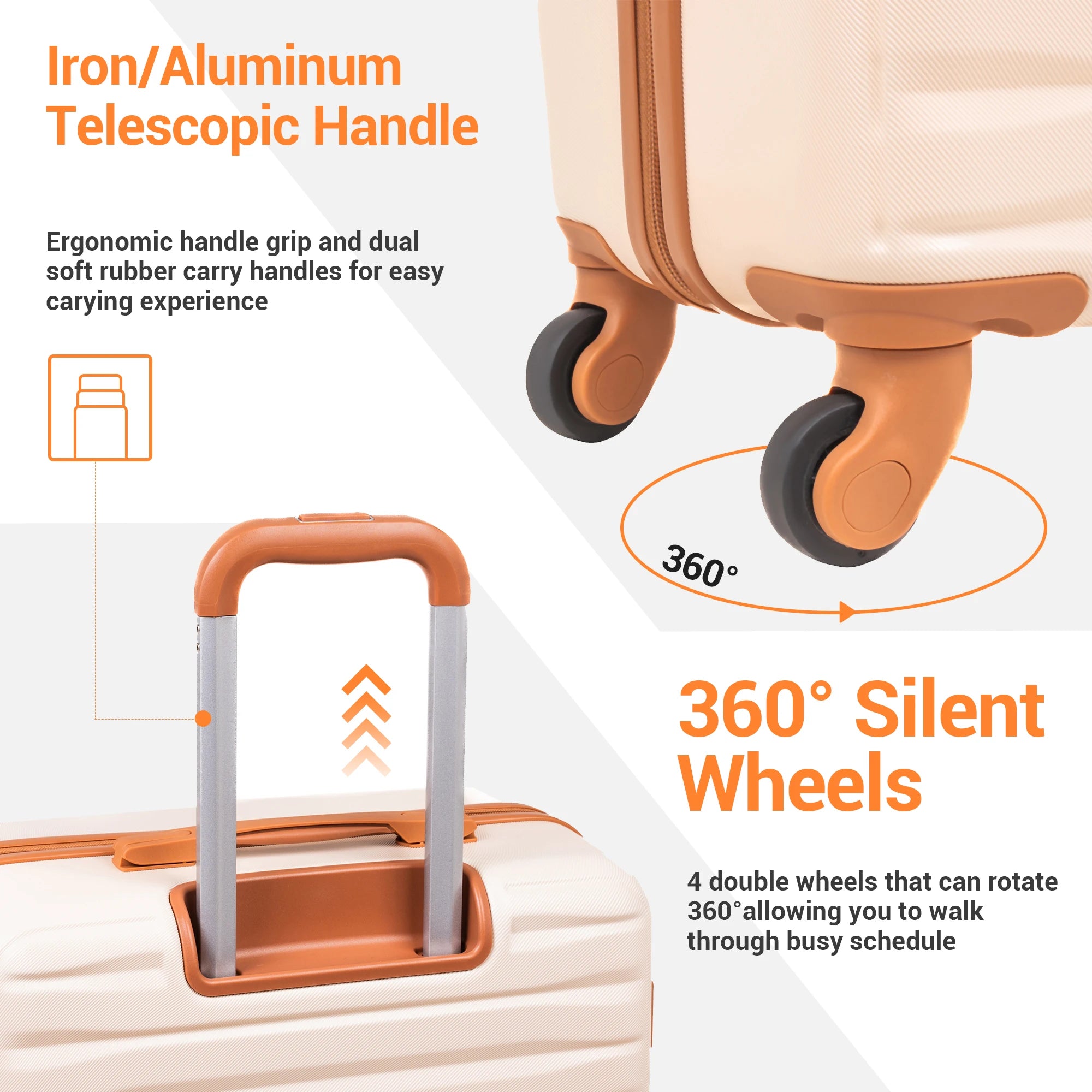 Luggage Sets 3 Piece Suitcases with Double Spinner Wheel,Suitcase Set ABS Hard Case Luggage with TSA Lock, Travel Duffle Bag