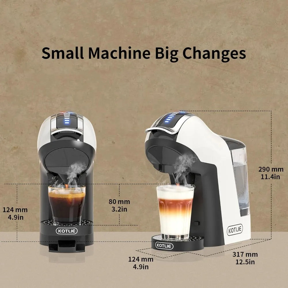 Single Serve Coffee Maker: Hot & Cold Brew for Keurig K-cup, Compact Espresso Machine for Dolce Gusto/Nespresso Originals