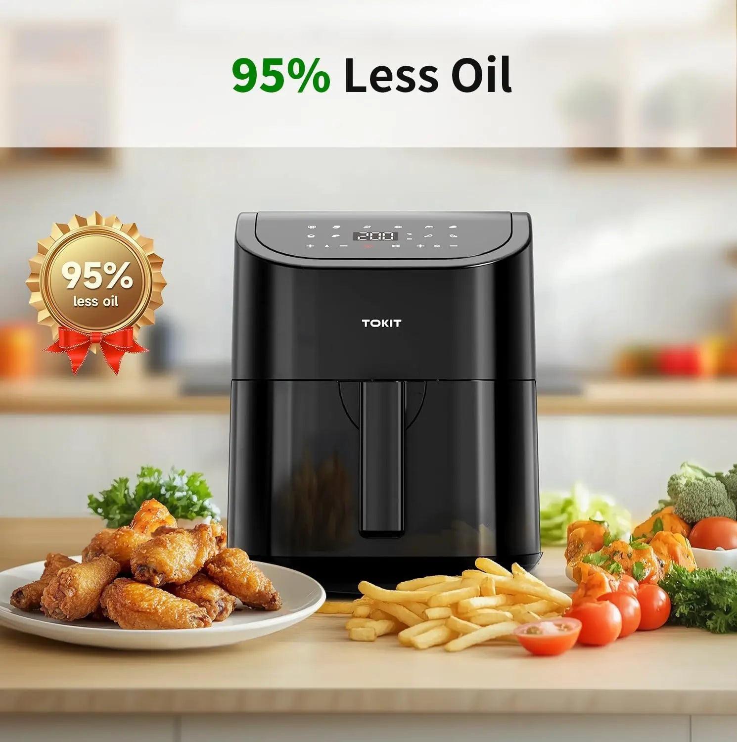 Air Fryer, 4.8QT Compact with Online Recipes,10-in-1 Functions for Air Fry, Roast, Reheat, Dehydrate, Bake, Broil & More, 360°Ai