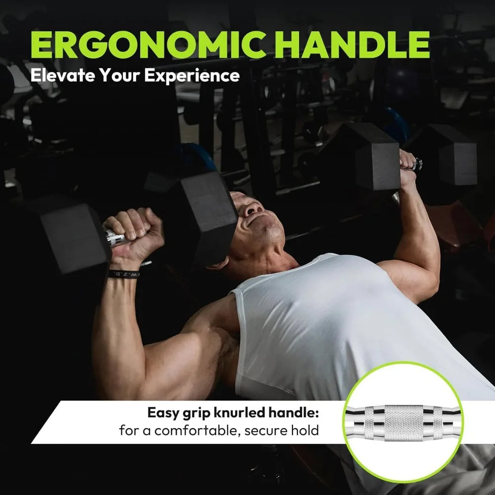 Rubber Coated Hex Dumbbell Set with Storage Rack, 60-550 lbs Weight Range for Strength Training and Fitness