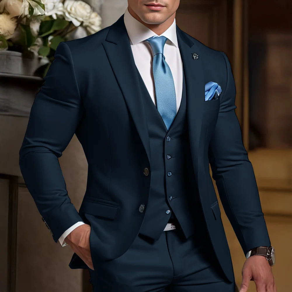Formal Men's Suit 3 Piece Suit Wedding Tuxedo Groom Custom Outfit Party Elegant Suit for Best Man XS-5XL