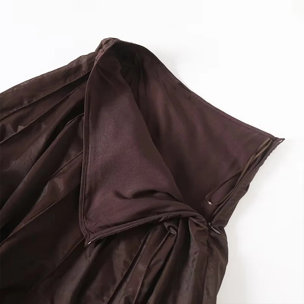 Women's clothing 2025 summer new products European and American fashion versatile minimalist design casual tulle skirt