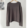 Women's clothing loose multi-color base with soft waxy wool blend round neck long-sleeved knitted sweater 16A