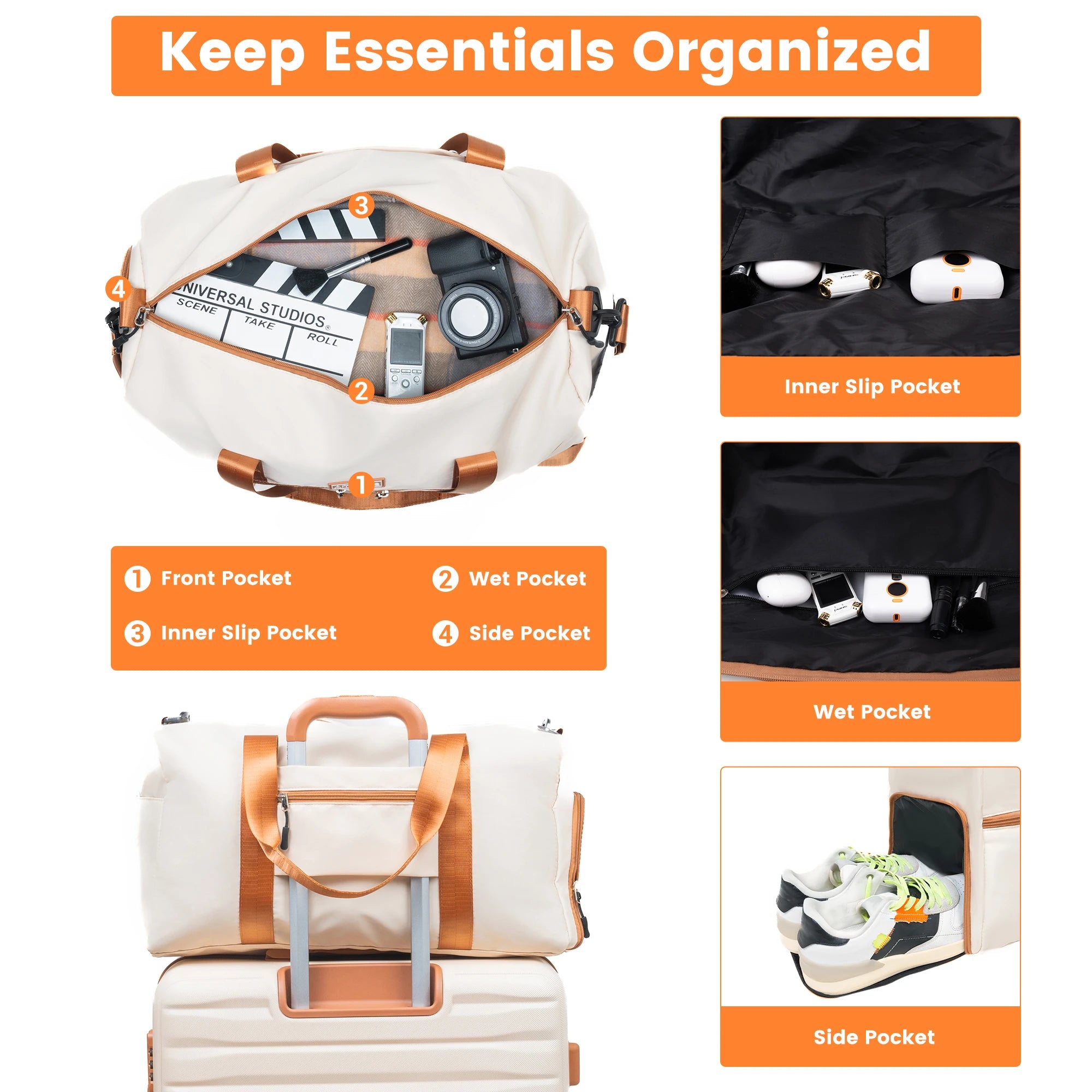 Luggage Sets 3 Piece Suitcases with Double Spinner Wheel,Suitcase Set ABS Hard Case Luggage with TSA Lock, Travel Duffle Bag