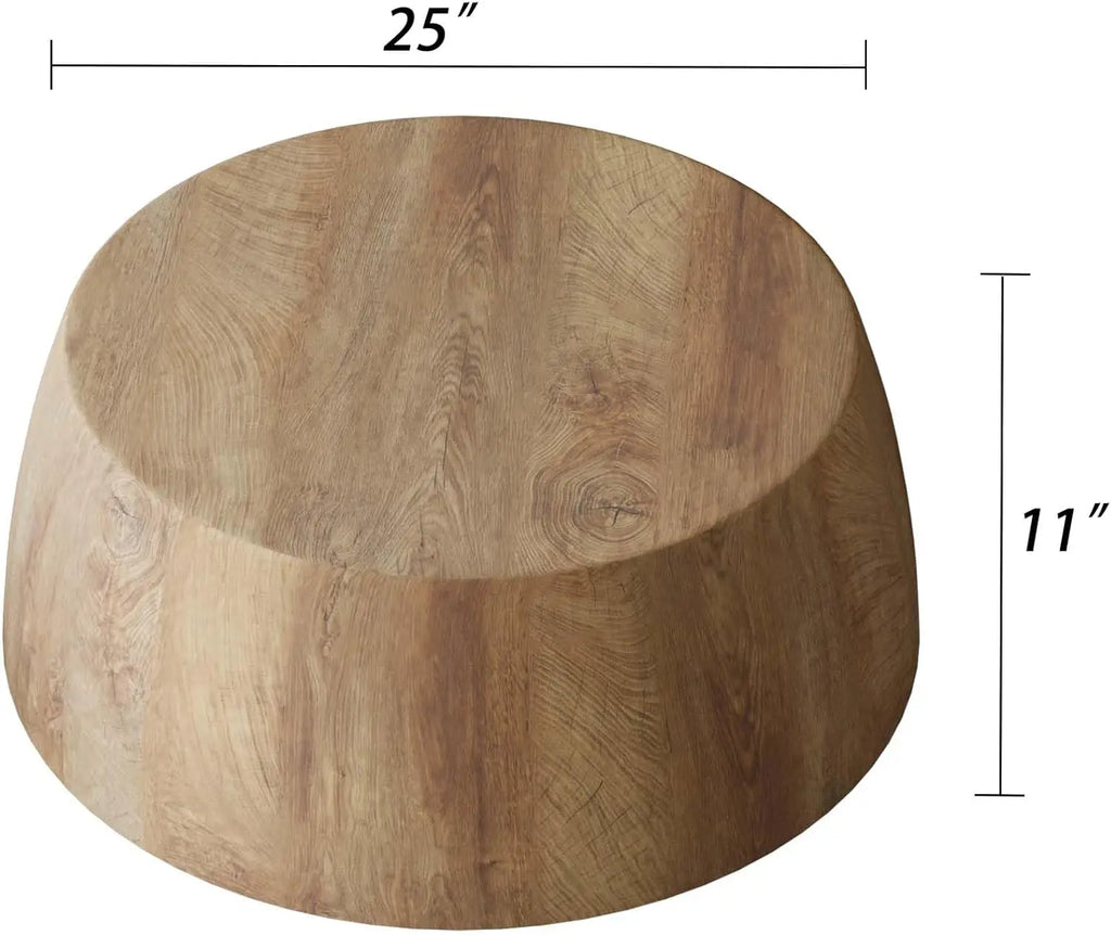 Wooden Tables for Living Room Vintage Reversible Round Table,Mid Century Modern Coffee Table Center Table Tea Table for Bedroom